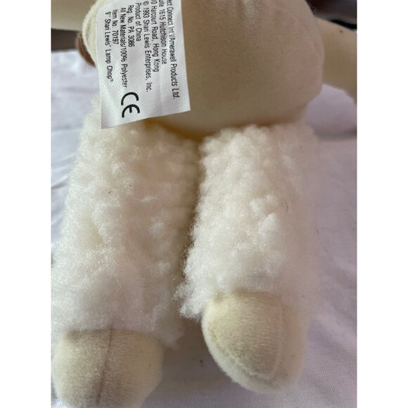 Vintage 1993 Lamb Chop Plush Toy 9" Shari Lewis White Red Buttons Polyester CE - Picture 4 of 9
